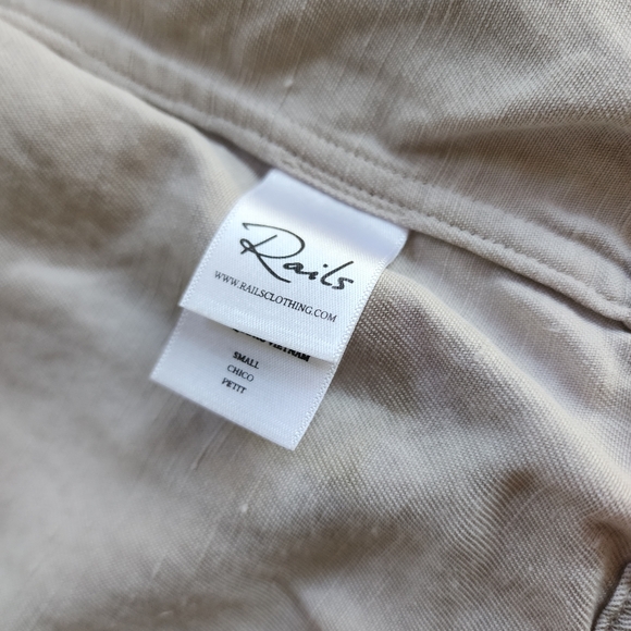 Rails Collins Linen Blend Utility Jacket White Mini Cheetah Print Size Small - Picture 14 of 16